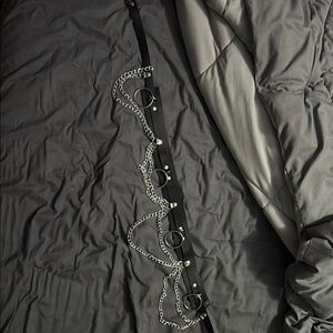 Black Belt with Silver Chains